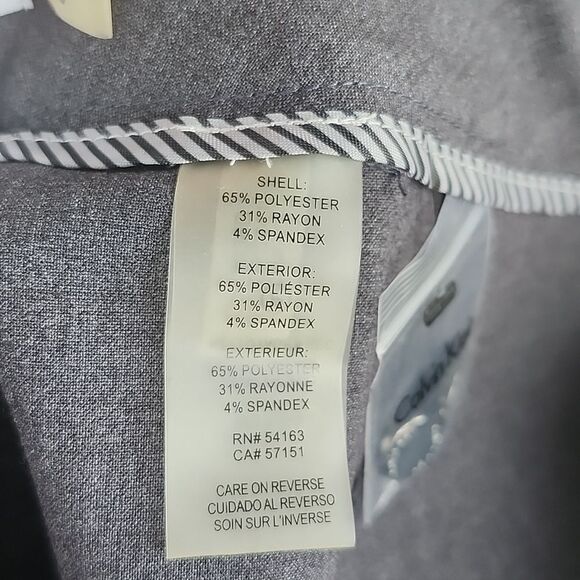 Calvin Klein NWT Modern Fit Charcoal Gray Trouser Dress Pants, 10 - Picture 9 of 11